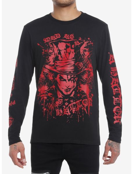 Long Sleeves Guys Social Collision Mad As A Hatter Long-Sleeve T-Shirt