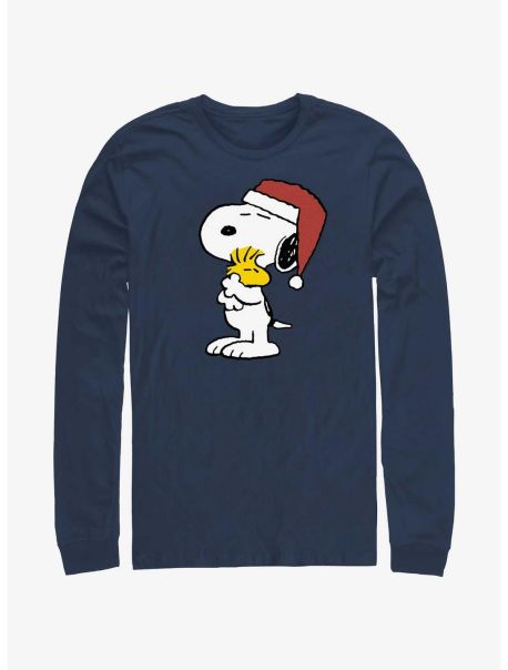 Peanuts Snoopy & Woodstock Holiday Hugs Long-Sleeve T-Shirt Long Sleeves Guys
