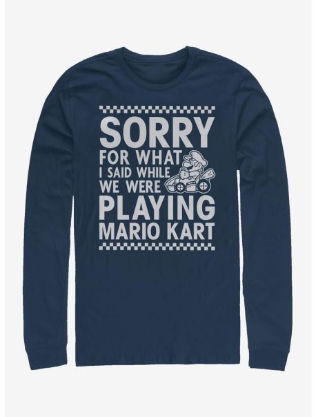 Guys Long Sleeves Super Mario Playing Mariokart Long-Sleeve T-Shirt