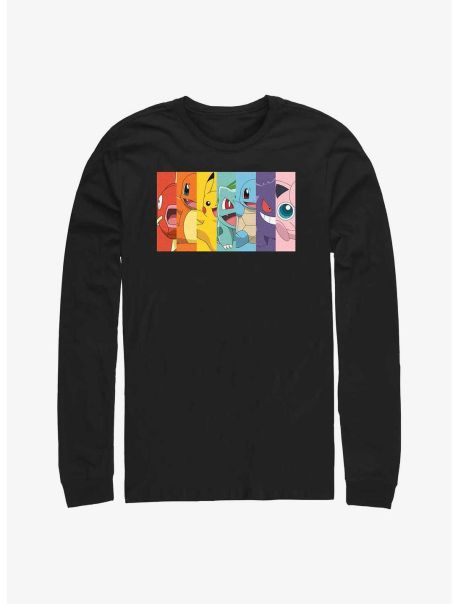 Long Sleeves Pokemon Generation 1 Rainbow Long-Sleeve T-Shirt Guys