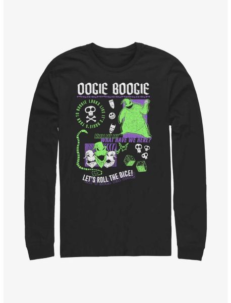 Guys Long Sleeves Disney The Nightmare Before Christmas Oogie Boogie Let's Roll The Dice Long-Sleeve T-Shirt