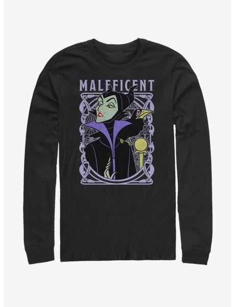 Guys Long Sleeves Disney Sleeping Beauty Maleficent Color Long-Sleeve T-Shirt