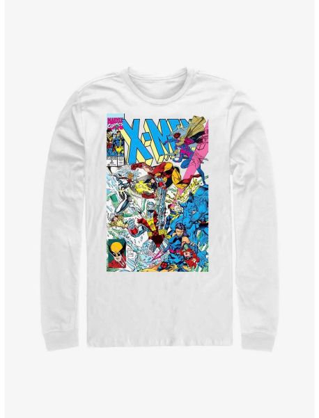 Guys Marvel X-Men Blast Comic Cover Long-Sleeve T-Shirt Long Sleeves