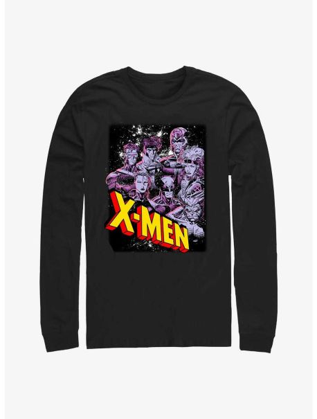 Guys Long Sleeves Marvel X-Men Vintage Team Long-Sleeve T-Shirt