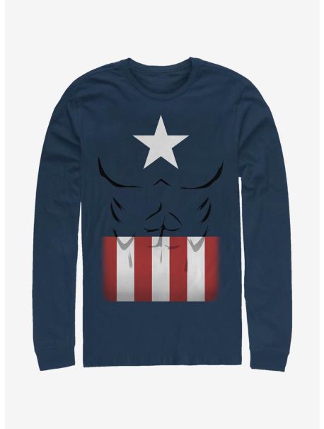 Marvel Captain America Captain Simple Suit Long-Sleeve T-Shirt Long Sleeves Guys