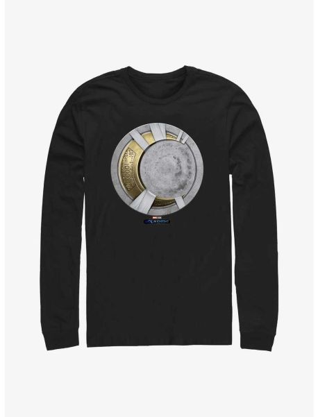 Long Sleeves Guys Marvel Moon Knight Moon Gold Icon Long Sleeve T-Shirt