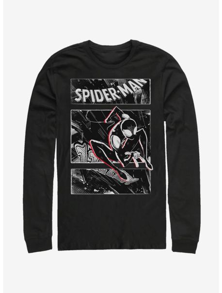 Long Sleeves Marvel Spider-Man: Into The Spider-Verse Street Panels Long-Sleeve T-Shirt Guys