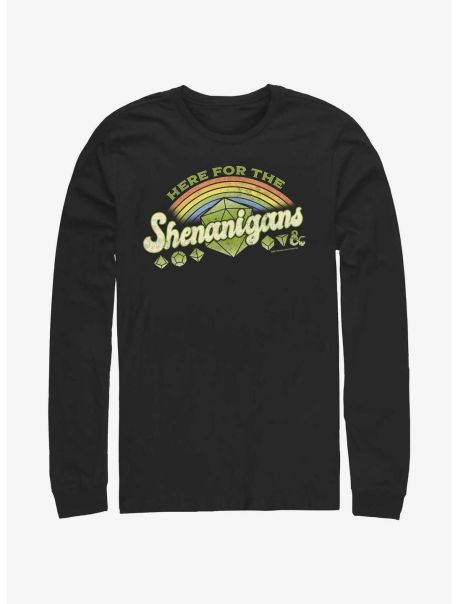 Dungeons And Dragons Here For Shenanigans Long-Sleeve T-Shirt Long Sleeves Guys