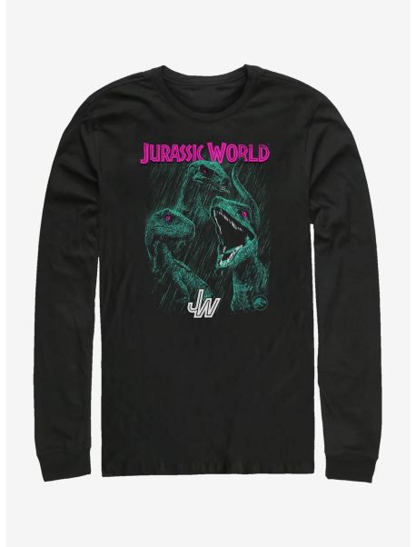 Long Sleeves Guys Jurassic Park Bright Raptor Squad Long-Sleeve T-Shirt