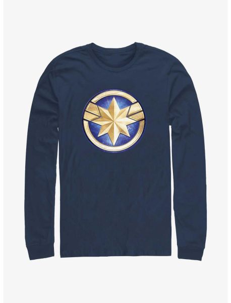 Marvel The Marvels Captain Marvel Logo Long-Sleeve T-Shirt Guys Long Sleeves