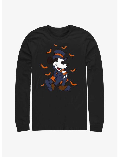 Guys Disney Mickey Mouse Vampire Mickey Long-Sleeve T-Shirt Long Sleeves