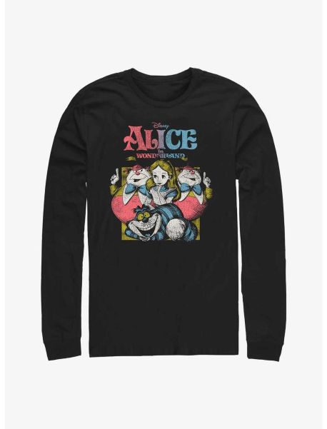 Long Sleeves Guys Disney Alice In Wonderland Vintage Alice Long-Sleeve T-Shirt