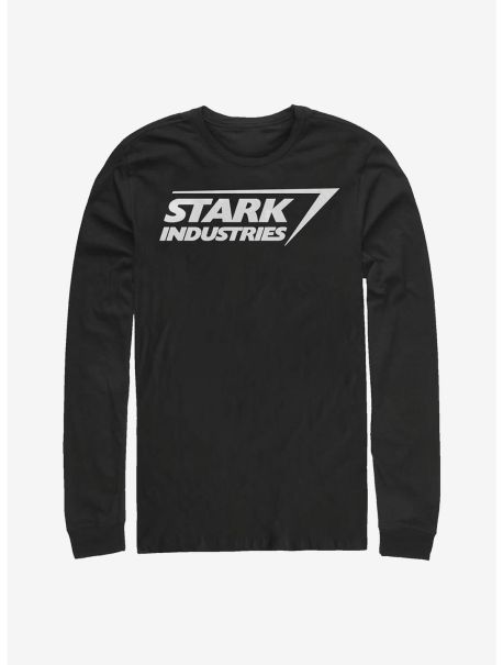 Guys Marvel Iron Man Stark Logo Long-Sleeve T-Shirt Long Sleeves