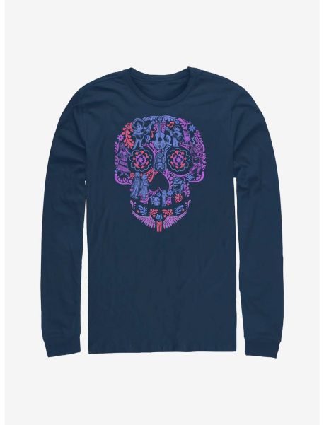 Guys Disney Pixar Coco Skull Long-Sleeve T-Shirt Long Sleeves