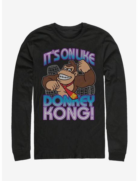 Nintendo Donkey Kong It's On Long-Sleeve T-Shirt Long Sleeves Guys