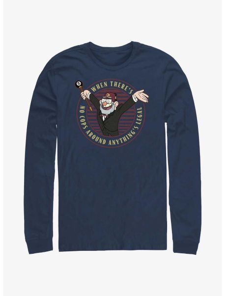 Guys Disney Gravity Falls Stan No Cops Anything's Legal Long-Sleeve T-Shirt Long Sleeves