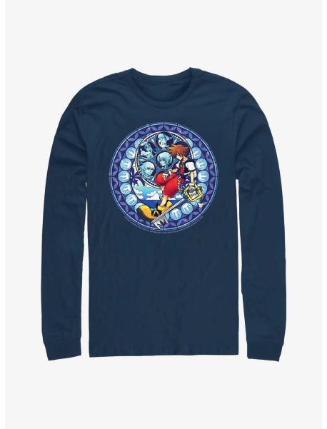 Long Sleeves Guys Disney Kingdom Hearts Stained Glass Sora Long-Sleeve T-Shirt