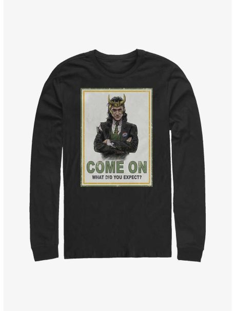 Marvel Loki President Loki Poster Long-Sleeve T-Shirt Guys Long Sleeves