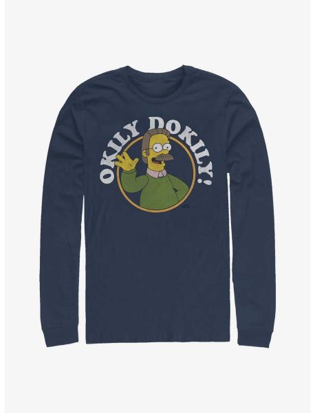 The Simpsons Okily Dokily Ned Flanders Dad Long-Sleeve T-Shirt Long Sleeves Guys
