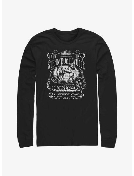 Guys Disney100 Steamboat Willie Long-Sleeve T-Shirt Long Sleeves