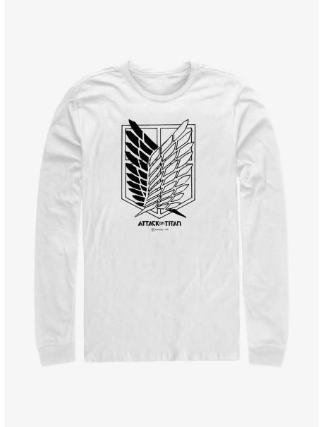 Guys Attack On Titan Scout Regiment Title Logo Long-Sleeve T-Shirt Long Sleeves
