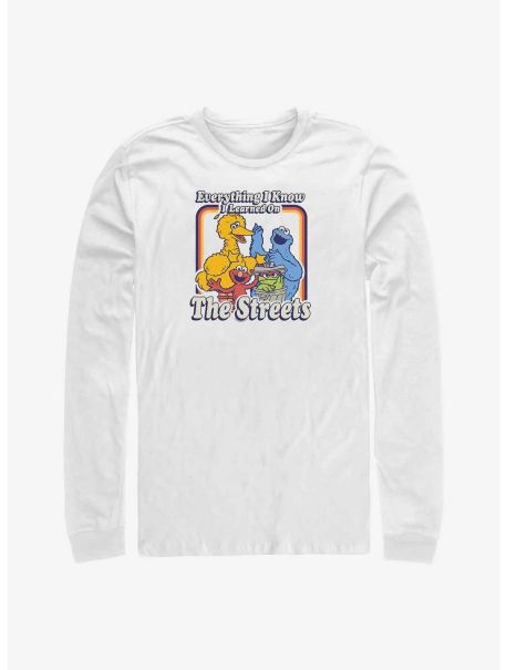 Guys Sesame Street Everything I Know I Learned On The Streets Long-Sleeve T-Shirt Long Sleeves