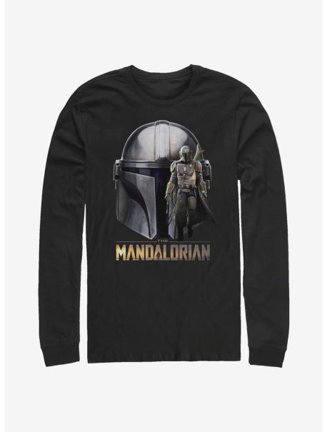 Star Wars The Mandalorian Mando Helmet Long-Sleeve T-Shirt Long Sleeves Guys