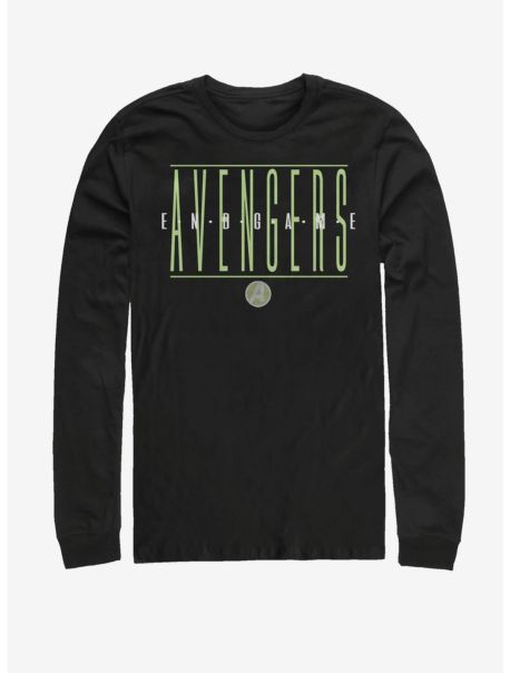 Marvel Avengers: Endgame Strikethrough Text Long-Sleeve T-Shirt Long Sleeves Guys