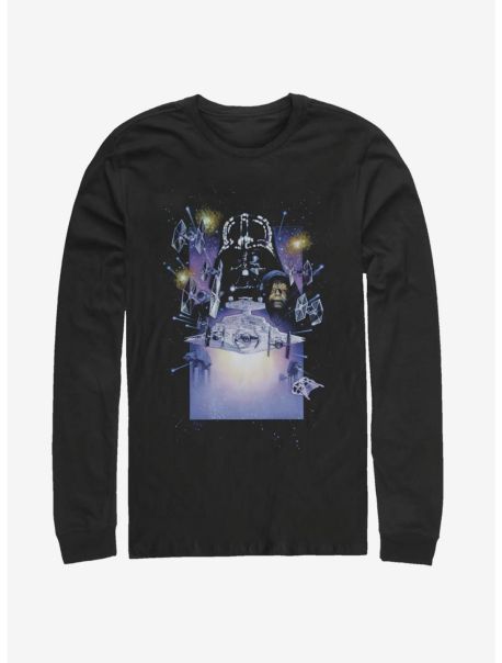 Guys Star Wars Darth Vader Galaxy Long-Sleeve T-Shirt Long Sleeves