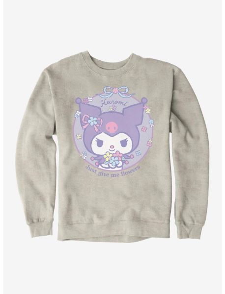 Sweatshirts Kuromi Just Give Me Flowers Sweatshirt Guys