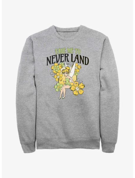 Disney Tinker Bell Tulips Take Me To Never Land Sweatshirt Guys Sweatshirts