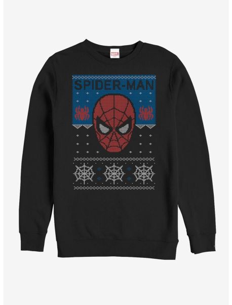 Guys Marvel Ugly Christmas Sweater Spider-Man Web Sweatshirt Sweatshirts