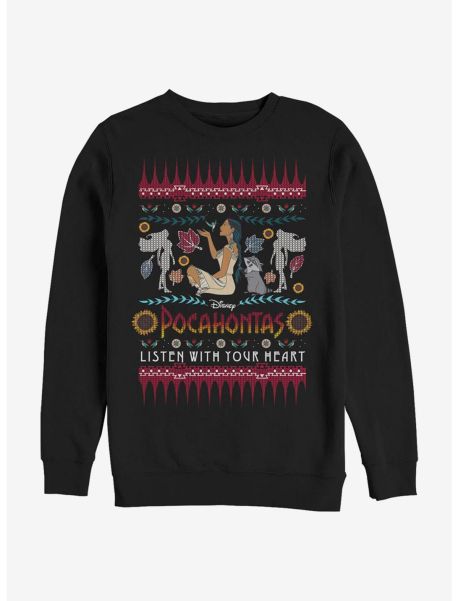 Sweatshirts Disney Pocahontas Ugly Holiday Sweater Crew Sweatshirt Guys