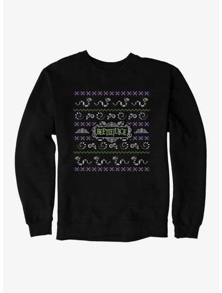 Beetlejuice Ugly Christmas Sweater Pattern Sweatshirt Sweatshirts Guys