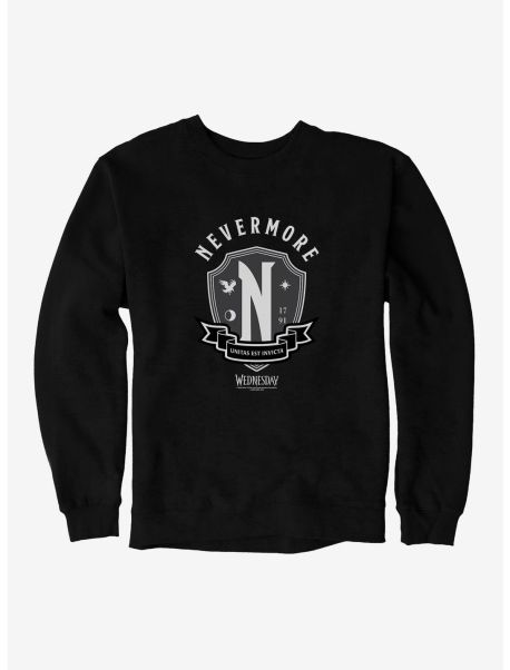 Guys Sweatshirts Wednesday Nevermore Academy Emblem Sweatshirt