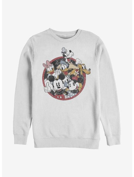 Disney Mickey Mouse And Friends Retro Crew Sweatshirt Guys Sweatshirts