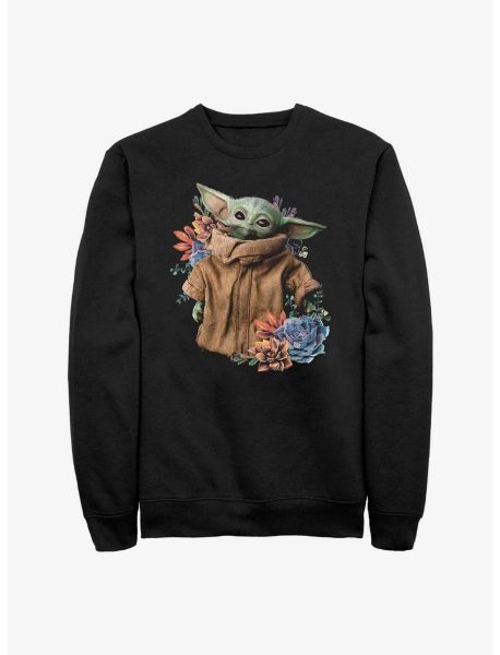 Guys Star Wars The Mandalorian Grogu Flower Baby Sweatshirt Sweatshirts