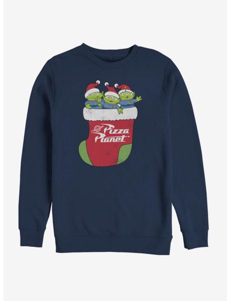 Sweatshirts Disney Toy Story Pizza Planet Alien Christmas Stocking Crew Sweatshirt Guys
