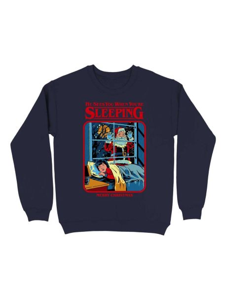 Guys Sweatshirts He Sees You When You're Sleeping Sweatshirt By Steven Rhodes