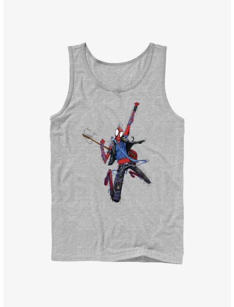 Marvel Spider-Man: Across The Spider-Verse Spider-Punk Rock Out Tank Guys Tank Tops