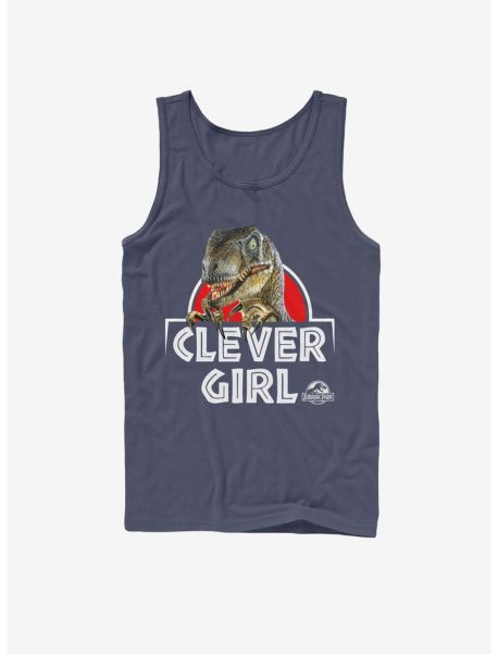 Jurassic Park Real Clever Tank Tank Tops Guys