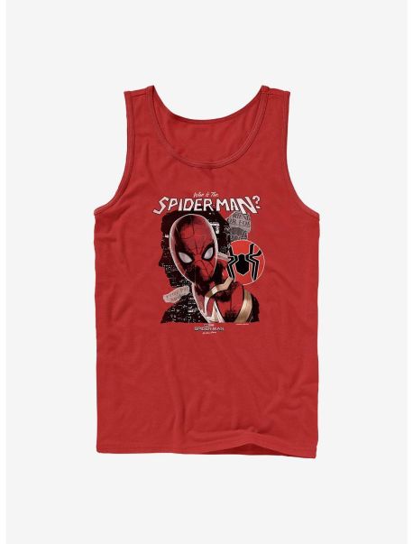 Marvel Spider-Man: No Way Home Who Is He? Tank Guys Tank Tops