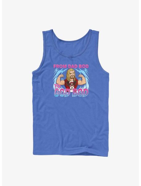 Guys Marvel Thor: Love And Thunder Dad Bod To God Bod Tank Tank Tops