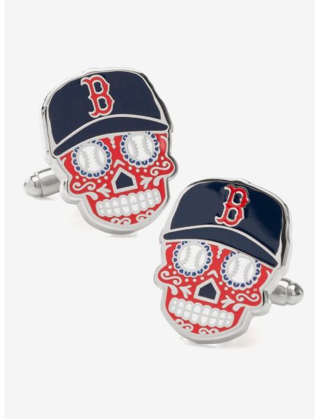 Cufflinks Guys Boston Red Sox Sugar Skull Cufflinks