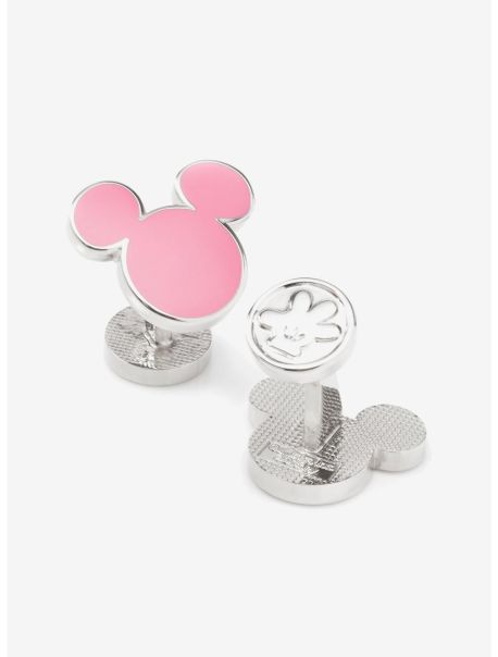 Cufflinks Guys Disney Mickey Mouse Silhouette Pink Cufflinks