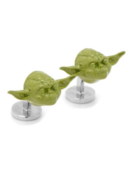 Cufflinks 3D Green Star Wars Yoda Head Cufflinks Guys