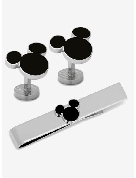 Disney Mickey Mouse Silhouette Cufflinks And Tie Bar Set Cufflinks Guys