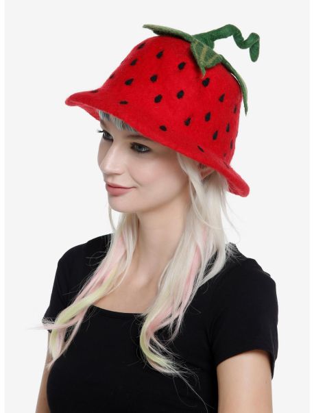 Guys Strawberry Wool Bucket Hat Hats