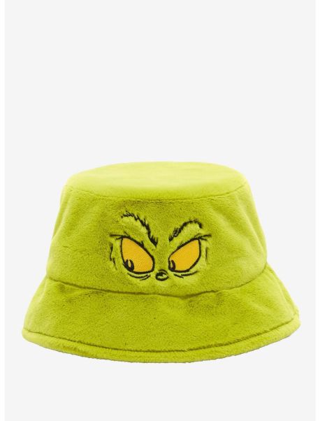Guys Hats How The Grinch Stole Christmas! Eyes Fuzzy Bucket Hat