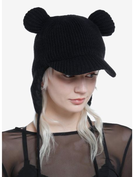 Hats Guys Teddy Bear Ear Tassel Knit Cap